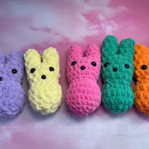 Crochet Peep Bunny Stuffed Animal Toy Amigurumi Handmade