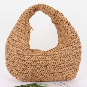Faux Straw Braided Bindle Bag