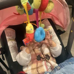 Toddlertoys Baby Plush Hanging Toys, Cartoon Cute Animals Shapes Prams Stroller Bed Spiral Activity Hanging Toys, Colorful Soothing Toys—15.75 in  7.87 in  11.42 in