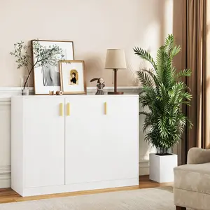 Cozy Castle Buffet Cabinet with Storage, Accent Storage Cabinet with Doors and Shelves, Wood Coffee Bar Sideboard Console Table for Kitchen Living Room Entryway Hallway, 35.4" Tall