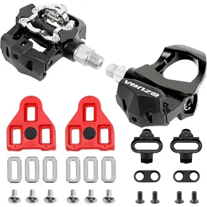 Sealed Fitness Exercise Indoor  Bicycle Pedals & Cleats - Compatible with Peloton, Look Delta & Shimano SPD - with  Cages Pedals Set or Cage  for Indoor Fitness Exercise