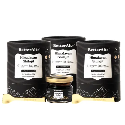 3 Packs of BetterAlt Pure Himalayan Shilajit Resin | Helps Boost Energy | Himalayan Superfood | Lab-Tested for Purity
