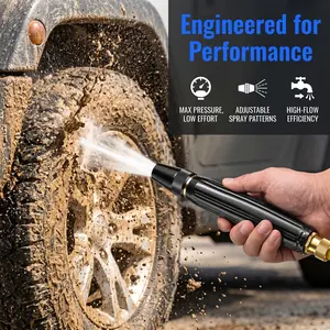 High Pressure Garden Hose Nozzle, Car Wash Water Spray Gun, Heavy Duty Hose Sprayer for Watering Plants, Washing Cars, Patio Cleaning & Outdoor Use