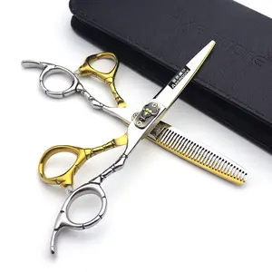 6” Hair Shears Hair Salon scissors Barber Gold Professional Hair Cutting