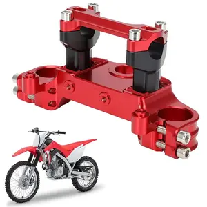Dirt Bike Top Triple Clamp 7/8" 22MM Upper Triple Tree Bar Mount with Risers Set CNC for Honda CRF110 CRF110F 2013-2024 CRF125F CRF125FB 2019-2024 CRF 110F 125F 125FB