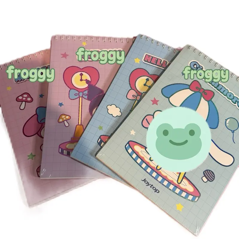 Large B5 Character Sketchbook Cute Kawaii Notebook with Froggy Design and Fun Illustrations