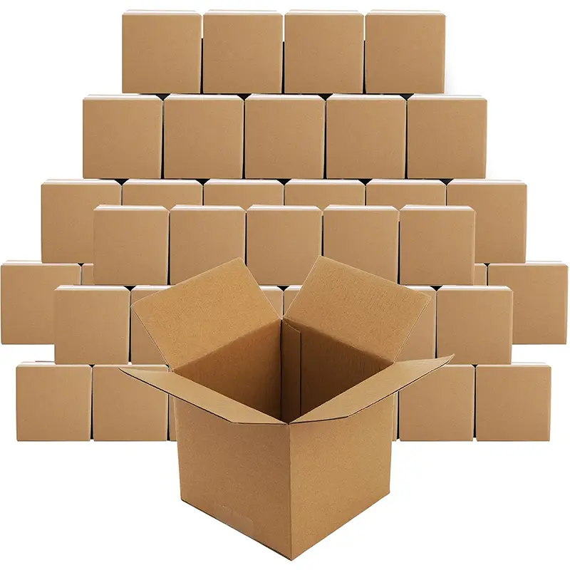 5x5x5 in Kraft Corrugated Cardboard Boxes, Easy Assembly Carry Packs for Small Businesses, Shipping Supplies for Office Stationery Mailbox Storage (25 Pack)