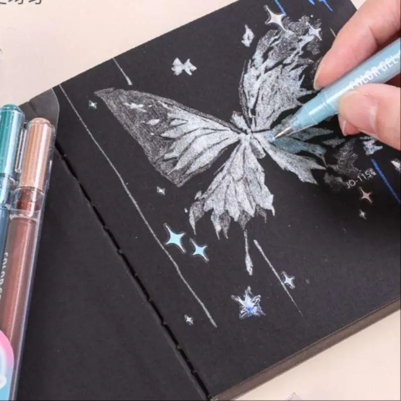 Christmas Glitter Fluorescent Pens, 4 Color Holiday Matched Colors, High Capacity Long-Lasting Color, Shimmer Glossy, Festive Note Marking