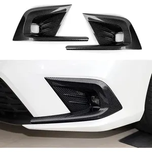 ABS Carbon Fiber for 2022 2023 11th Gen Honda Civic Accessories Front Fog Light Cover Frame Decals Exterior Stickers