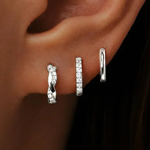 Women's 14 Karat Gold or Silver Plated Dainty Small Earring Hoops, Stackable Jewelry for Jewelry Stack & Ear Stacking, Silver Hoop Earrings, Any Occasion Gift for Her