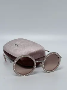 Pre-owned Miu Miu SMU 59U Crystal Round Sunglasses MM002S
