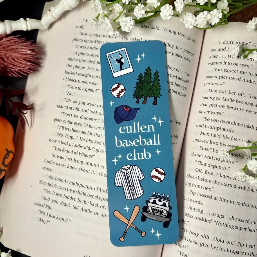 Cullen Baseball Club Dual-Sided Cardstock Bookmark Adhesive Vinyl Decal Acrylic Stickers