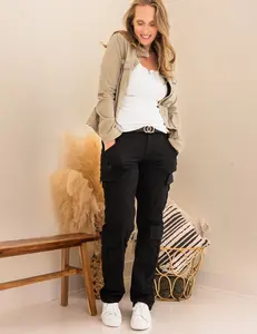 Tall Cargo Straight Leg Pants| Black