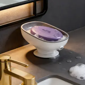 Double Layer Self Draining Soap Dish, Openable Detachable Tray, Ps Plastic Moisture-Proof Soap Holder, Bathroom Kitchen Counter Storage, Easy to Clean