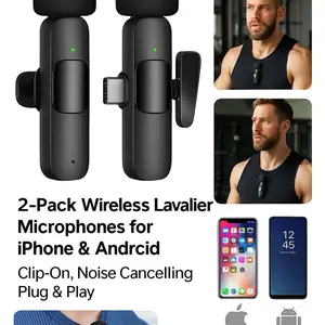 2 Wireless Clip-On Mics  | Perfect for TikTok, Interviews, YouTube & Gym Content