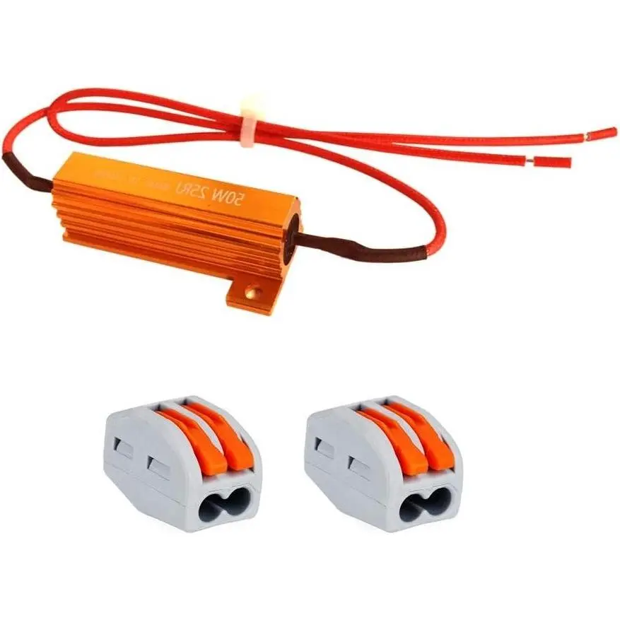 50W 25 Ohm Wirewound Resistor Aluminum Case Chassis Mount - Electrical Resistor Kit 2 Pack
