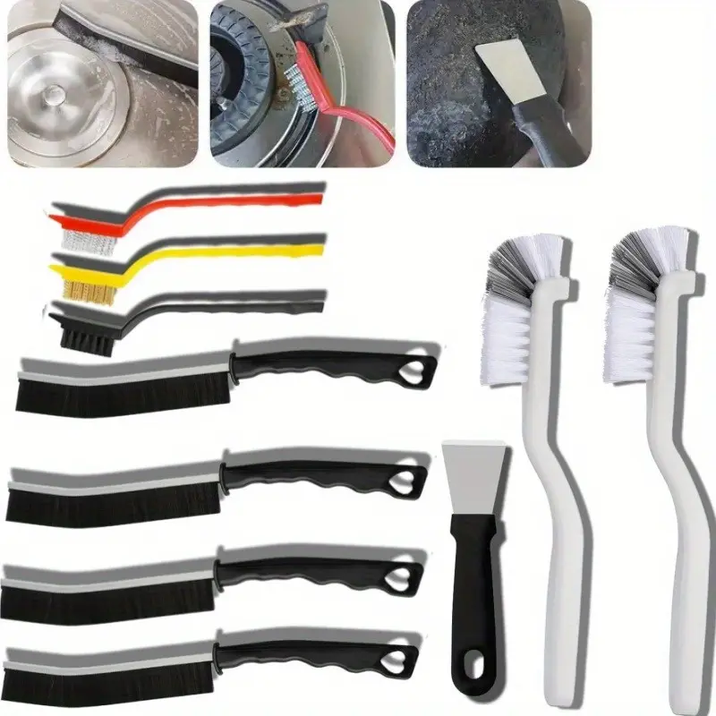 11PCS Crevice Brushes for Cleaning Crevice Cleaning Brush Set Hard Bristle Crevice Cleaning Brush Supplies for Corner Sink Cup Teapot Bottle Blender Multifunctional Brush Cleaner
