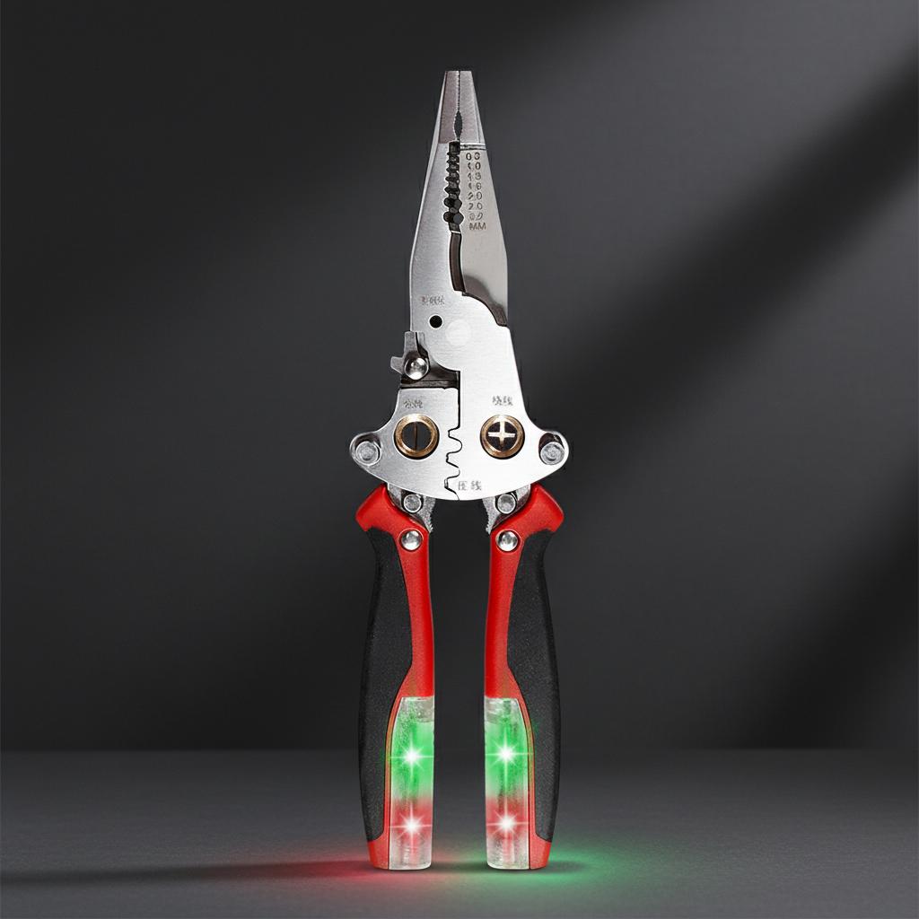 16-in-1 Multifunction Wire Stripper & Cutter with Voltage Tester, Heavy Duty Electrician Tool with 2 Detachable Test Pens for Wire Stripping, Cutting & Crimping