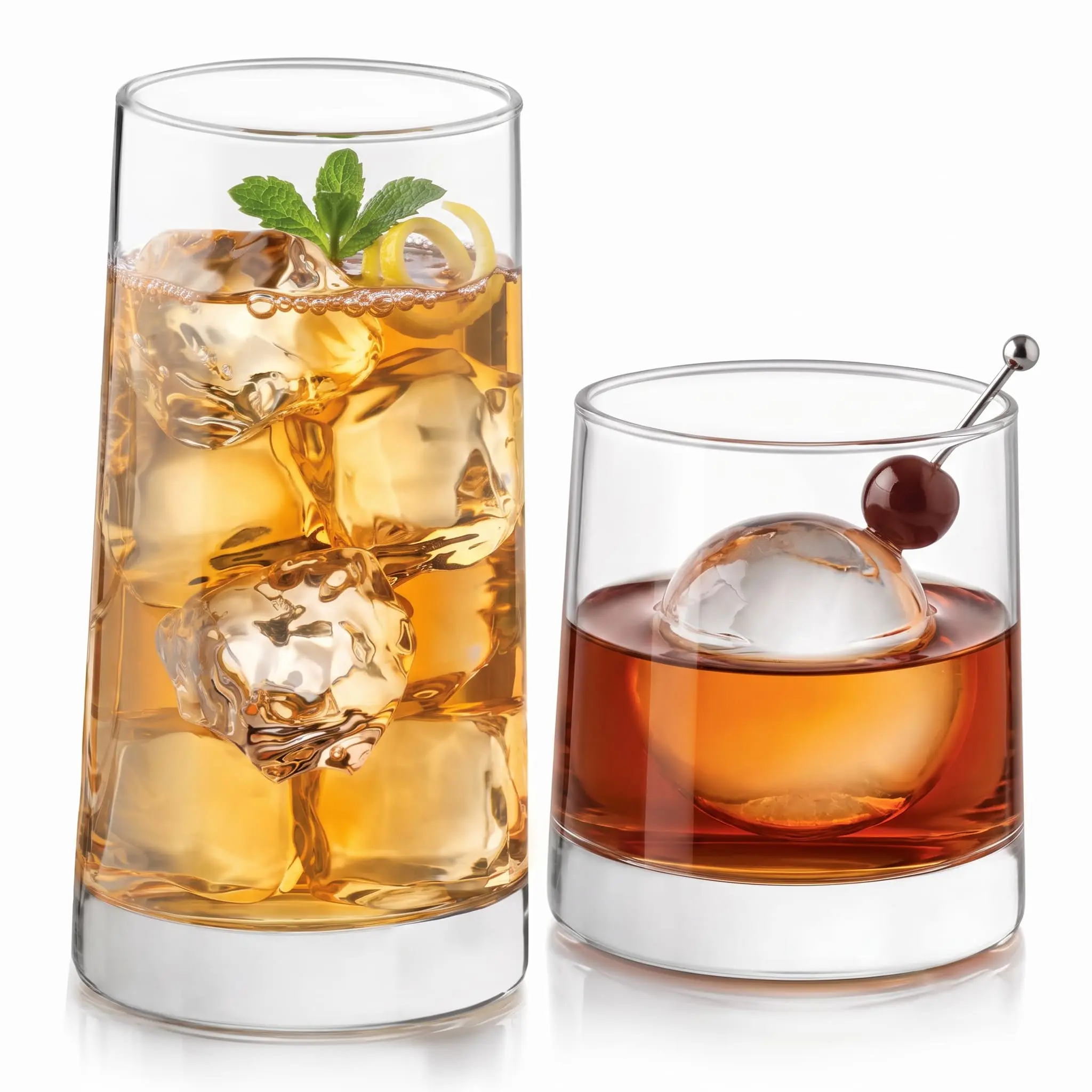 Libbey Cabos 16-Piece Rocks and Tumbler Glasses Set, Angled Glass Cups Set for Water, Juices, and More, Dishwasher-Safe Modern Glassware