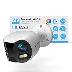 Amcrest 4K (8MP) Dual-Lens WiFi Outdoor AI Camera IP8M-DLB2998W-AI (White), 2 x 4MP Lenses, Panoramic 180° FOV, Full Night Color Vision