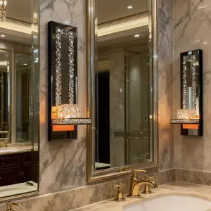 chimenea para sala christmas decorations  2 Candelabra Wall Lamps Mirrored Silver Candle Holder Shiny Diamond Shape Beveled Edging Modern Decor for Living Room & Bedroom Easy Installation Elegant Wall Decor - Decoration Rectangle Decorative Hanging