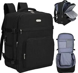 Durable Compact Travel Backpack Carry On Business Laptop Bag with USB Port & Shoe Compartment, Flight Approved Waterproof Sports Luggage Hiking Backpack for Airplanes, Multi-Function Large Women's Overnight Bag – Travel Essentials, College, Gym