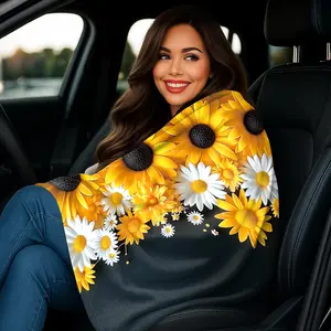 1pc 2DSunflower Print Blanket Ultra Soft Machine Washable Fade Proof Large Size Sofa Throw Pet Safe Removable Washable Cooling Blanket Warm Comfort Multi Function All Season Christmas Gift for