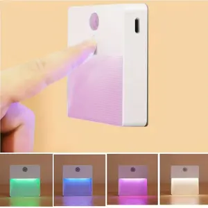 RGB Induction Lamp Magnetic USB Charging, Under Cabinet & Closet Lighting, Led Mood Light, 5 Color Options, Kitchen, Wardrobe, Stairs, Home Use, New Year Gift