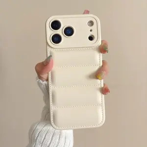 Full-protection shockproof puffer phone case, fluffy, soft and skin-friendly, lightweight and fit perfectly. Simple INS-style and versatile protective case Cover. Compatible with iPhone 11, 12, 13, 14, 15, 16, 17 Pro/PLUS/PM.