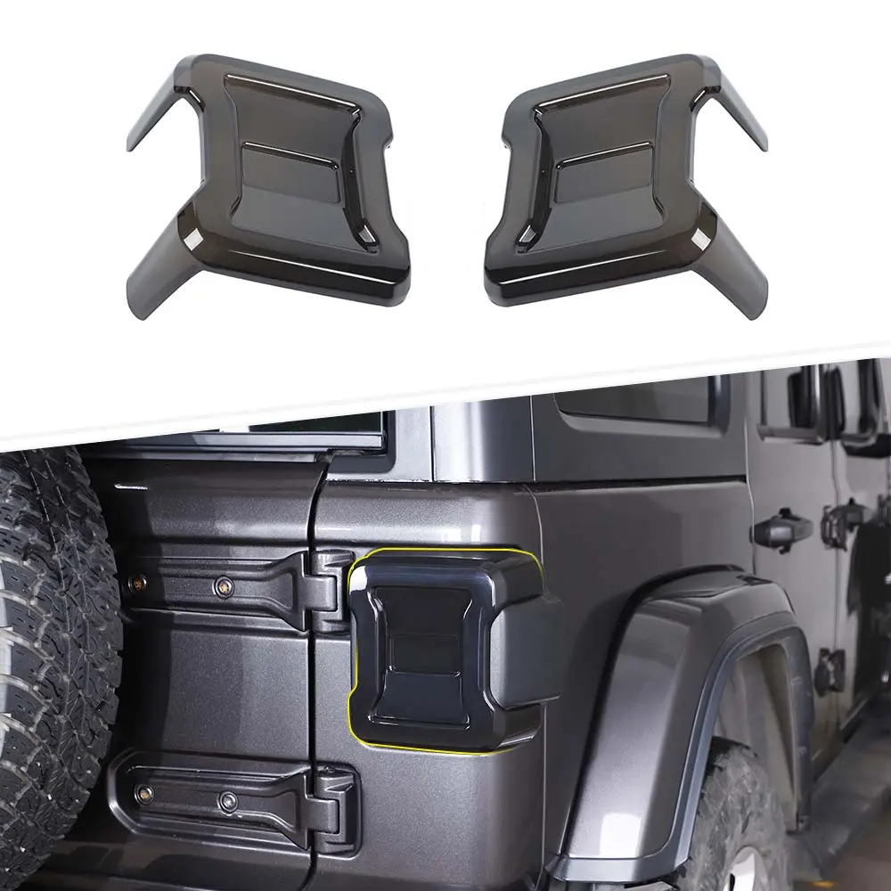 Set of 2 Laser Cut Tail Light Guard Cover Trim for Jeep Wrangler JL 2018+, High-Quality ABS Plastic, Scratch Resistant, UV-Coated, Unique Look, DIY-Install Automotive Exterior Rear Lamp Accessory