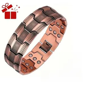 Men's Fashion Copper Bracelet, Super Strong Magnet, Zinc Alloy Magnetic Bracelet, Durable Valentine's Day Jewelry Gift for Men