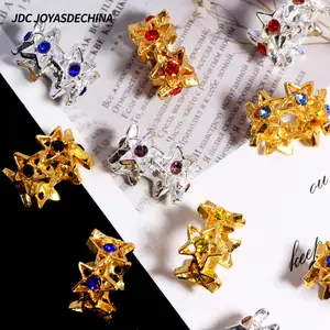 30pcs New Vintage Five-Pointed Star Beads — Straight-Hole Loose Beads for DIY Mobile Phone, Keychain, and Bag Chain Accessories