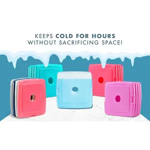 Cool Coolers by Fit + Fresh, Reusable & Long-Lasting Slim Ice Packs, Cold Packs for Lunch Boxes, Ice Packs for Lunch Bags Compact