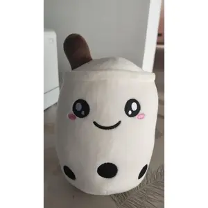 Cute Fruit Drink Plush Stuffed Soft Strawberry Milk Tea Plush Boba Tea Cup Toy Bubble Tea Pillow Cushion Kids Gift