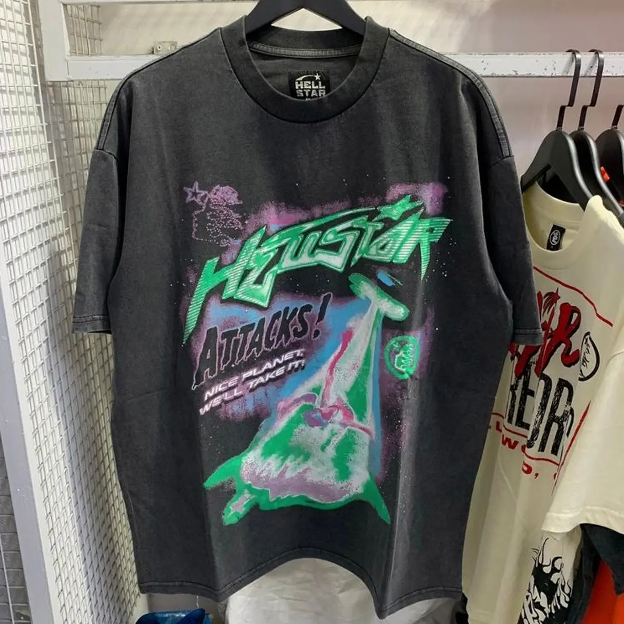 Hell-star Planet Y2K Aesthetic T Shirt, Harajuku Tee, Goth Punk T-Shirt, Alternative Clothing, Y2k Graphic Shirt, Unisex Shirt, Cotton Shirt, Vintage Shirt, Crewneck Shirt, Streetwear, Oversized T-Shirt 6MG