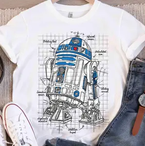 R2-D2 Astromech Droid Schematic Vintage T-shirt, The Last Tee, Galaxy's Edge Family Vacation Trip