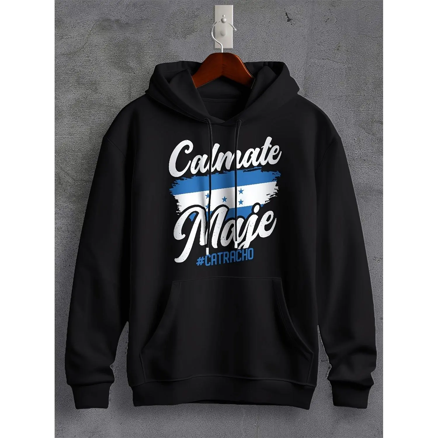 Honduras Flag Graphic Cozy Long Sleeve Hoodie Sweatshirt Pullover with Kangaroo Pocket Casual Hooded Apparel for Fall Winter Ideal Gift for Sports and Leisure Wear