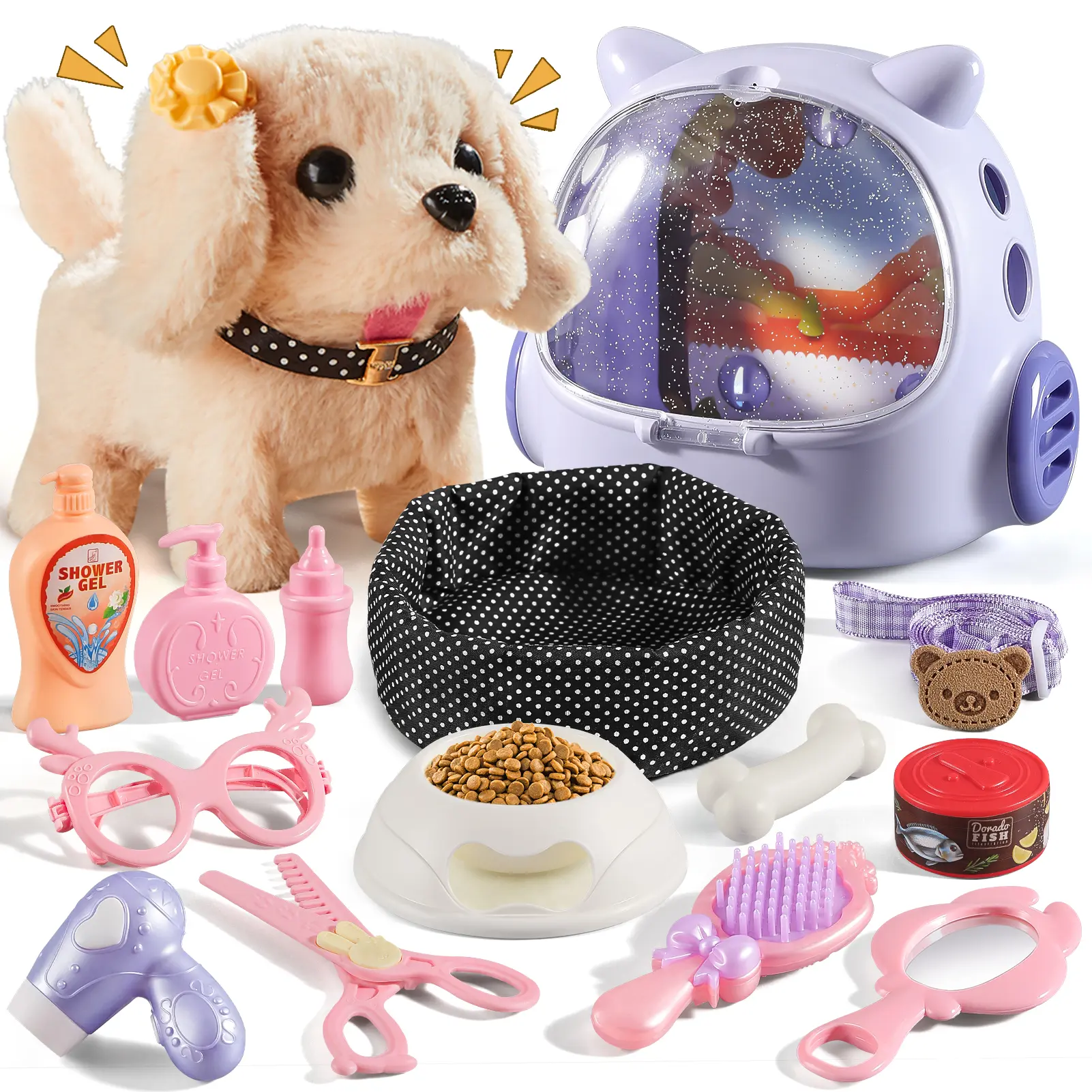 Toyo Remote Control Realistic Robot Puppy, 16-Pcs Electric Animal Toy, Ideal Birthday Gift for 3-8 Year Old Kids
