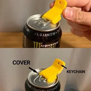 Soda Can Tab Opener + Cover Keychain