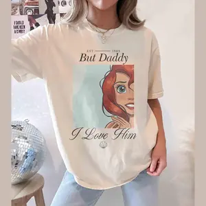 But Daddy I Love Him Shirt, Cartoon Princess Shirt, Princess Bow Shirt, Princess Coquette Sweatshirt, Cartoon Shirt, Little Princess Tee KD