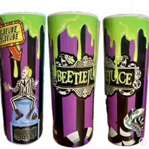 20oz Beetlejuice Tumbler with straw