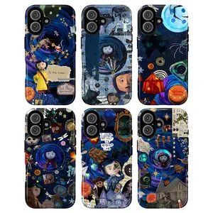 Coraline Aesthetic Phone Case – Dark Button Eyes Other Mother Pink Palace Collage Pattern Cover for iPhone 17 16 15 14 13 12 11 Pro Max X XS & Samsung Galaxy S21–S25 Plus Ultra | Gothic Dark Academia Gift for Her & Coraline Fans
