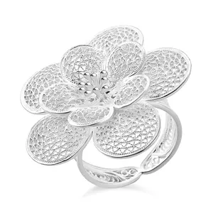 Artistry Tarakashi Collection Sterling Silver Floral Ring Size 9 6.75 g Christmas Gifts