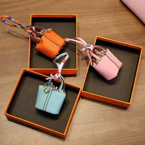 BOOVO 2026 New Mini Leather Tote Bag Charm Lightweight Small Earphone Storage for Women Daily Use Casual Trendy Handbag Casual Zipper Purse