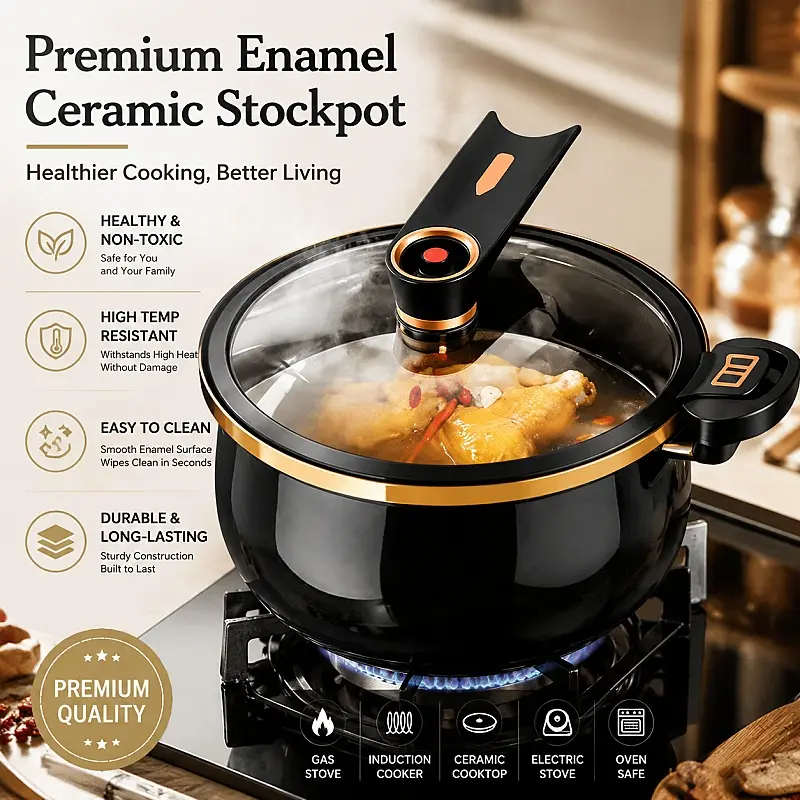 Banbers Non-Stick Micro Pressure Cooking Pot With Lockable Glass Lid, Steam Vent & Silicone Rim, , For Stovetop Cooking Pressure Cookers Induction