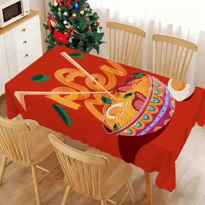 1 pc Delicious Ramen Print Tablecloth, Perfect for Picnics, Camping, Weddings, Birthdays, Restaurants, Self-Serve Buffets, Washable Home Decor, Washable Table Cover