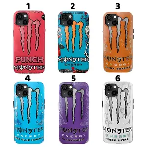 Cool Monster Energy Drink Case for iPhone 17 16 15 14 Pro Max Plus Orange Purple Blue Pink Mango Scratch Logo Shockproof Gamer Aesthetic Protective Cover