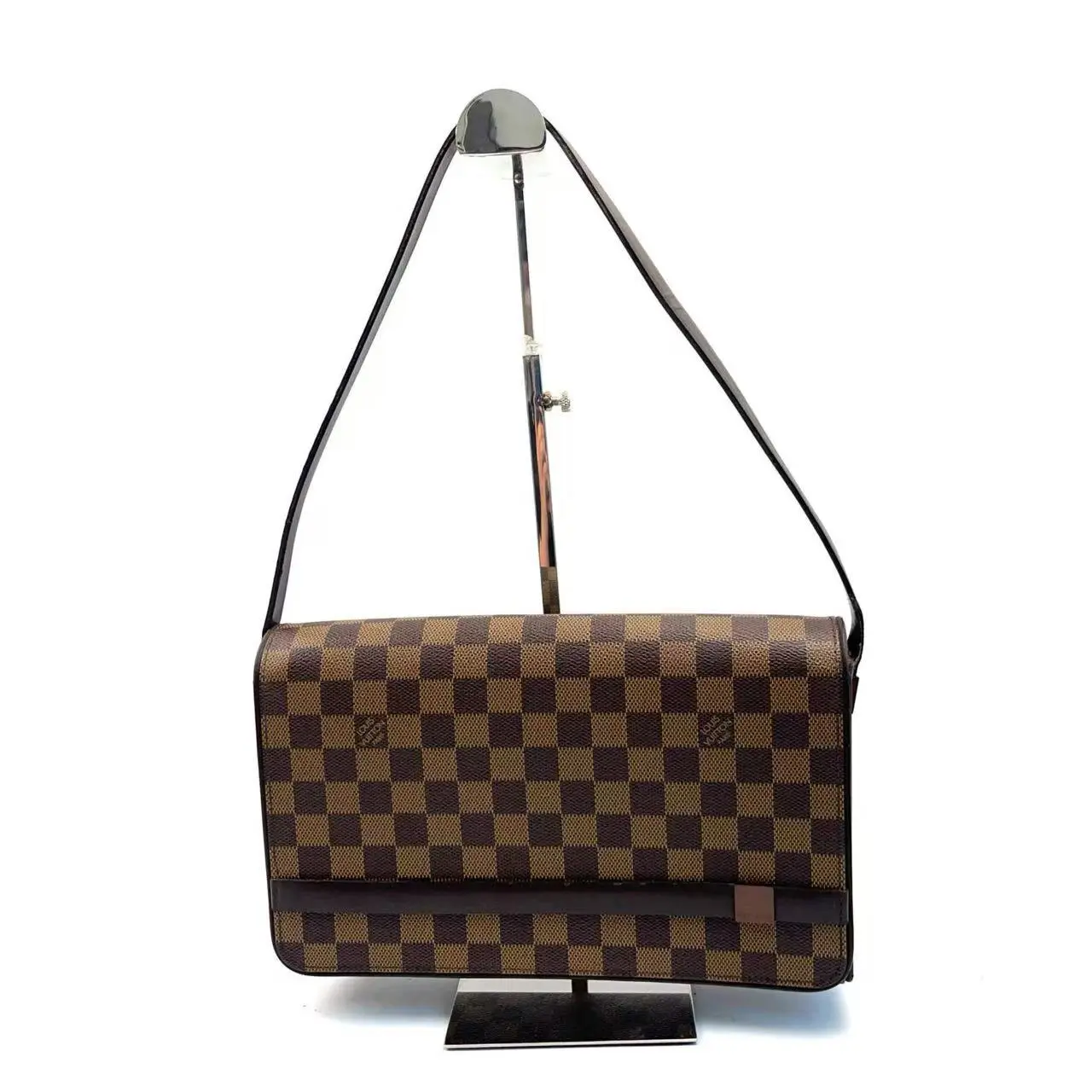 Pre-owned Louis Vuitton canvas Shoulder Bags Damier Ebene Tribeca Long Z 1762