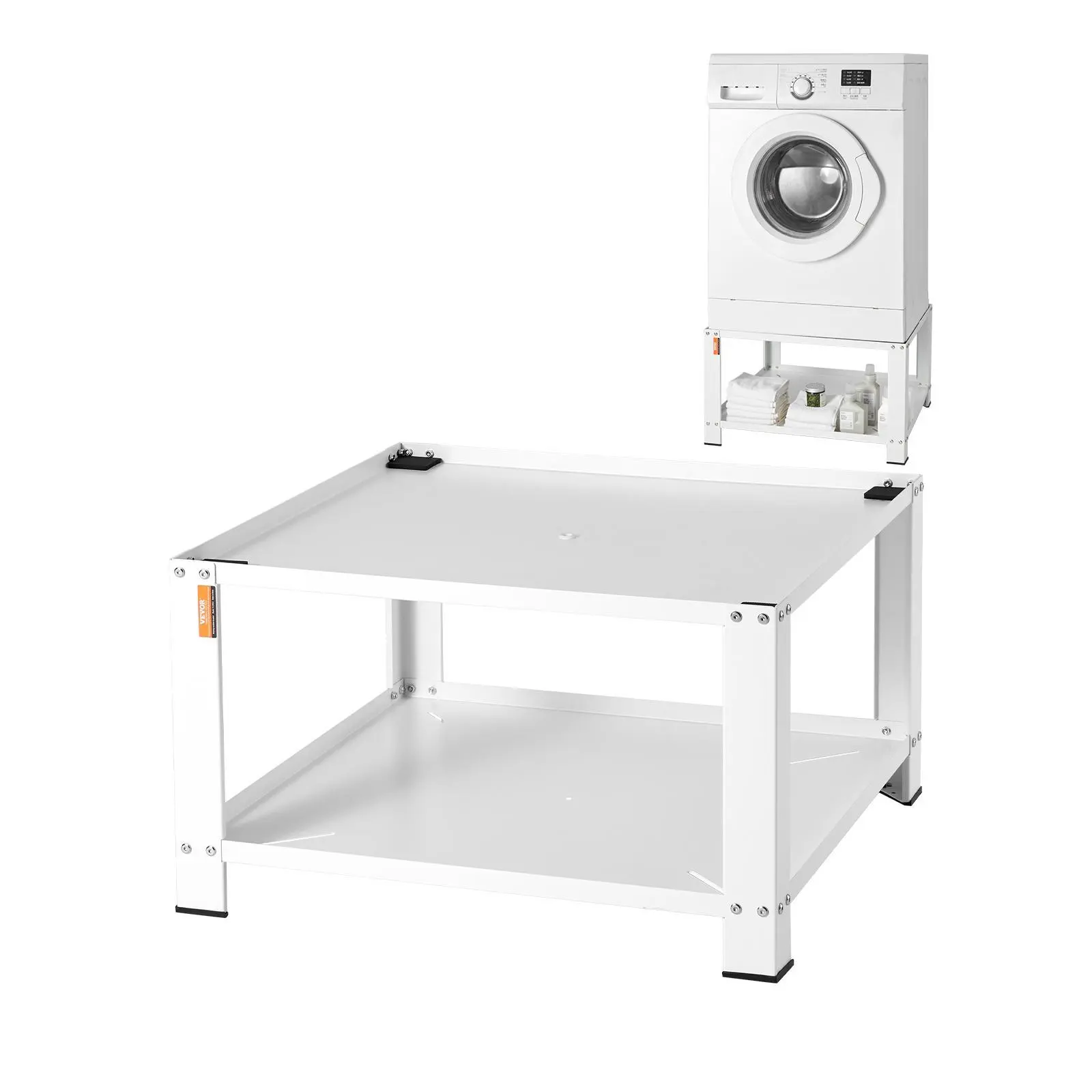 【Summerfinds】VEVOR Universal Electrolux Washer Dryer Pedestal with Storage Shelf, 28"x28"x16" Steel Plate Base Stand, 660lbs (299.4 kg) Capacity Heavy-Duty Platform for Easier Laundry Days, Universal Fit
