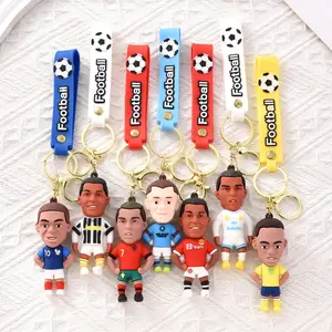 New Football Star Real Madrid Keychain Cartoon Silicone World Cup Car Bag Pendant Keychain Small Gift